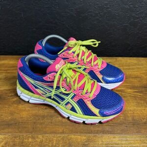 Asics Gel-Excite 2 T461N Blue Pink Yellow Mesh Running Shoes Womens 7.5 EU 39